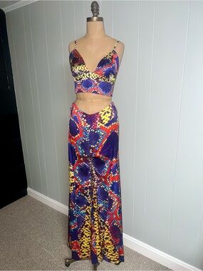 Akira Vibrant Multi-Color Printed Pant Set - Bold Pattern